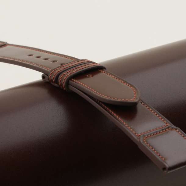 Dark Brown Shell Cordovan CF Rev Leather Watch Strap 5 Dark Brown Shell Cordovan CF Rev Leather Watch Strap
