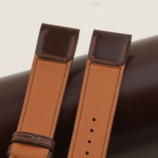 Dark Brown Shell Cordovan CF Rev Leather Watch Strap 4 Dark Brown Shell Cordovan CF Rev Leather Watch Strap