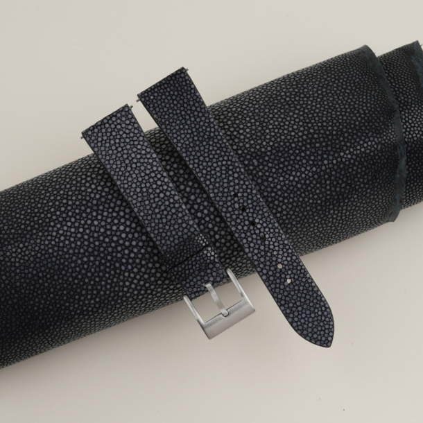 Vintage Black Stingray Leather Strap for Baltic Watch