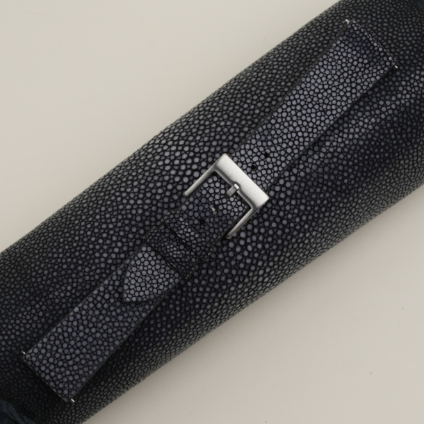 Vintage Black Stingray Leather Strap for Baltic Watch