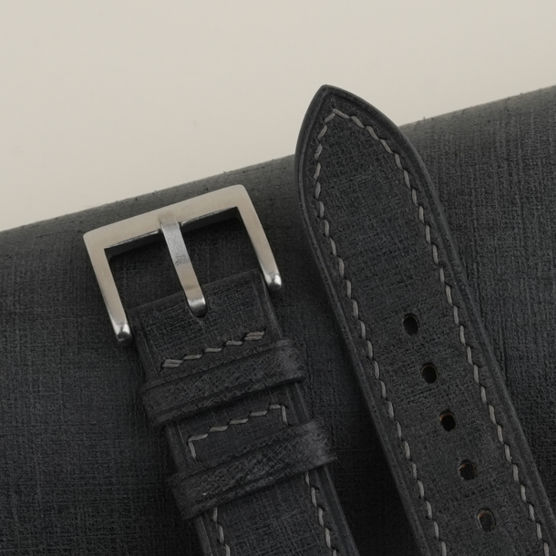 Black Babele Leather Strap for Baltic Watch