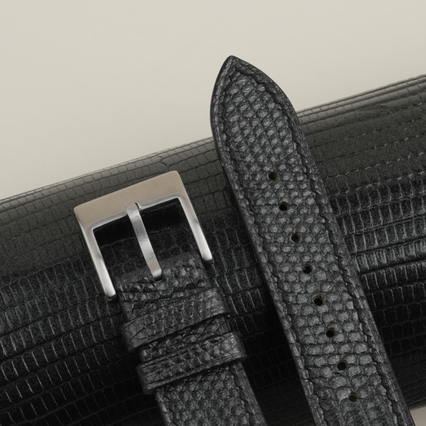 Zirconium Lizard Leather Strap for Baltic Watch