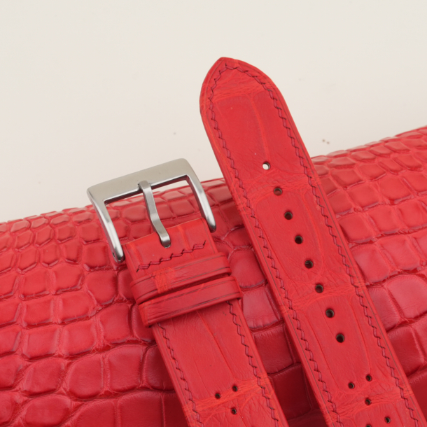 Rally Red Alligator Leather Watch Strap