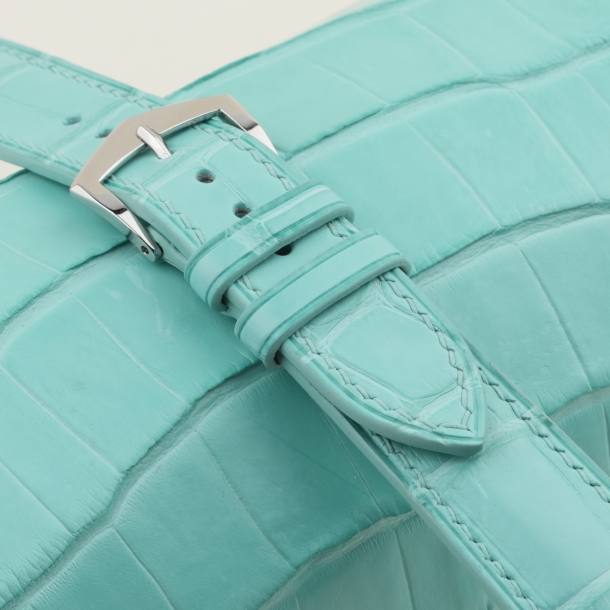 Turquoise Alligator Lining Turquoise Alligator Leather Watch Strap
