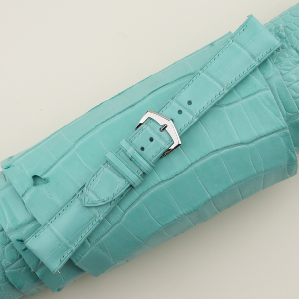 Turquoise Alligator Lining Turquoise Alligator Leather Watch Strap