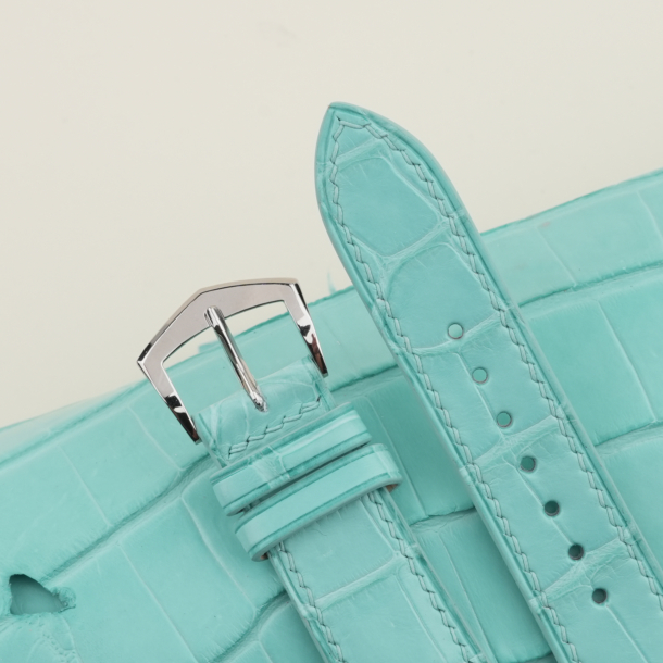 Turquoise Alligator Lining Turquoise Alligator Leather Watch Strap
