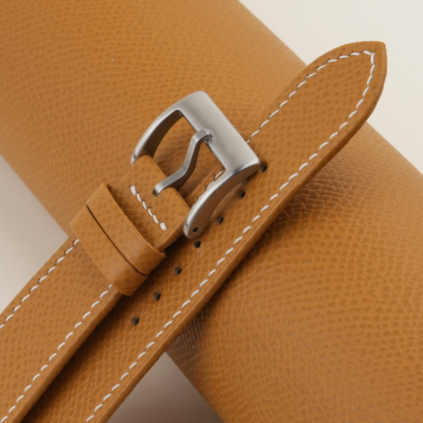 Sesame Epsom Leather Folded Edges Watch Strap