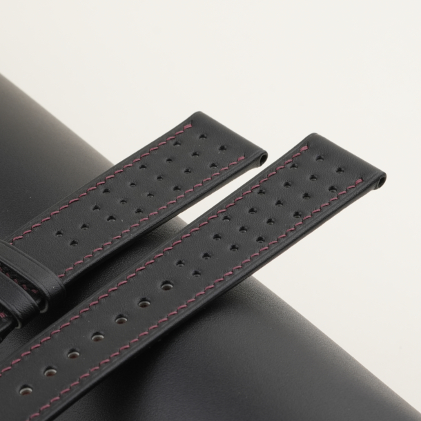 Rally Black Box Calf Lining Burgundy Epsom Leather Watch Strap