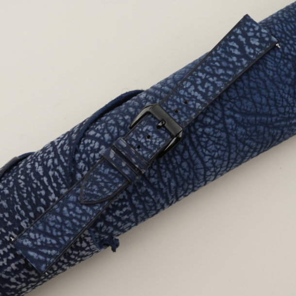 Blue Shark Leather Samsung Watch Band