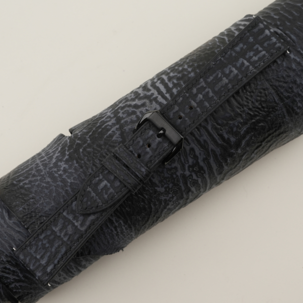 Black Shark Leather Samsung Watch Band