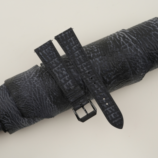 Black Shark Leather Samsung Watch Band