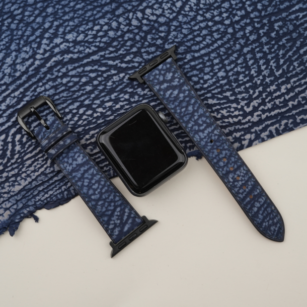 Blue Shark Leather Apple Watch Band