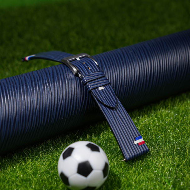 Navy Calfskin Leather Netherlands Flag Watch Strap