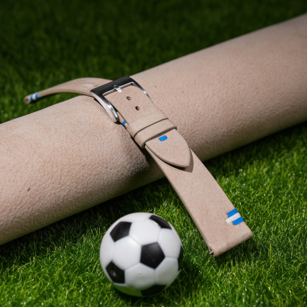 Cream Nubuck Leather Scotland Flag Watch Strap