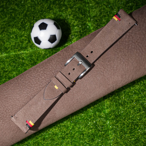 Beaver Nubuck Leather Germany Flag Watch Strap