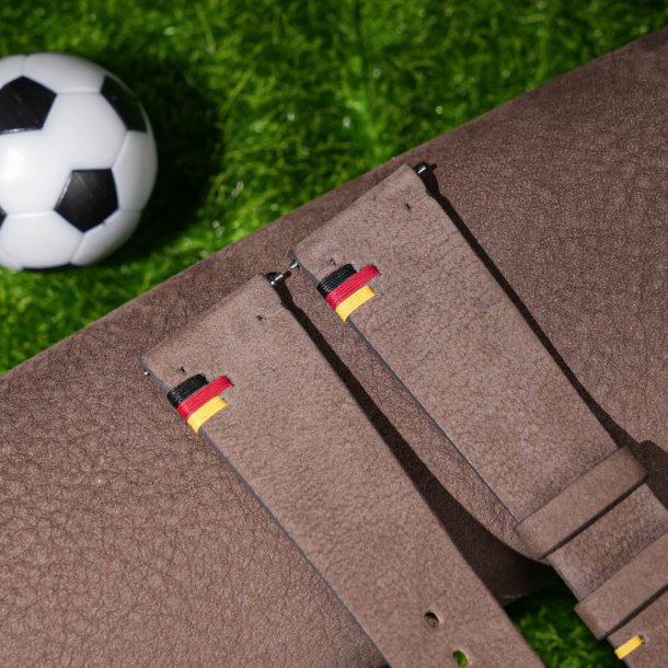 Beaver Nubuck Leather Germany Flag Watch Strap
