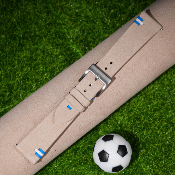 Cream Nubuck Leather Scotland Flag Watch Strap