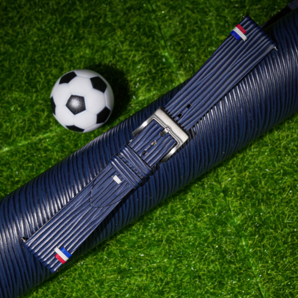 Navy Calfskin Leather Netherlands Flag Watch Strap