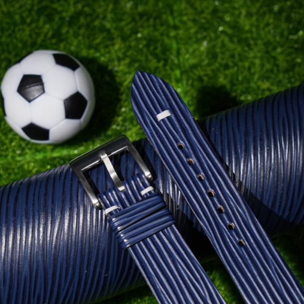 Navy Calfskin Leather Netherlands Flag Watch Strap