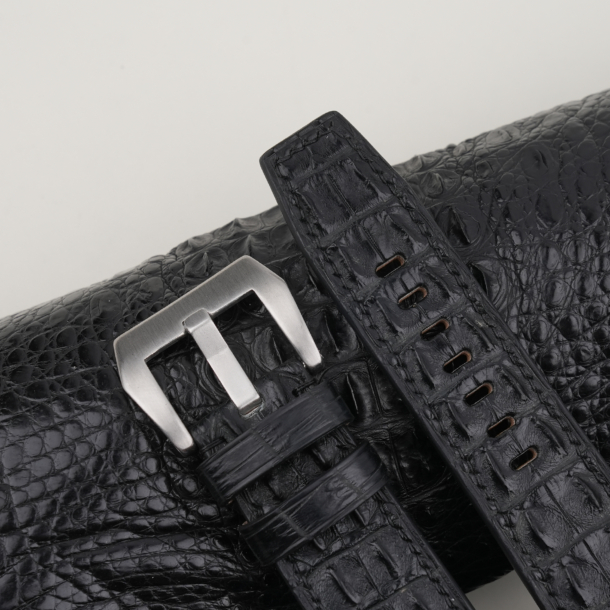 Black Double Hornback Alligator Leather Strap for PAM Watch 3 Black Double Hornback Alligator Leather Strap for PAM Watch