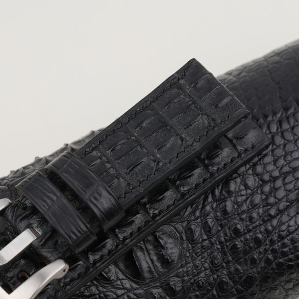 Black Double Hornback Alligator Leather Strap for PAM Watch 4 Black Double Hornback Alligator Leather Strap for PAM Watch