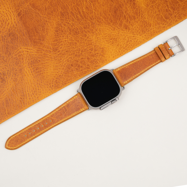 Whiskey Waxed Badalassi Carlo Leather Apple Watch Ultra Band 5 Whiskey Waxed Badalassi Carlo Leather Apple Watch Ultra Band
