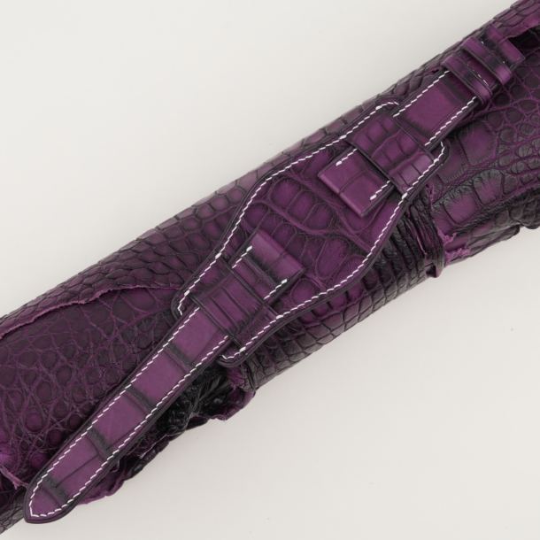 Purple Alligator Leather Bund Strap