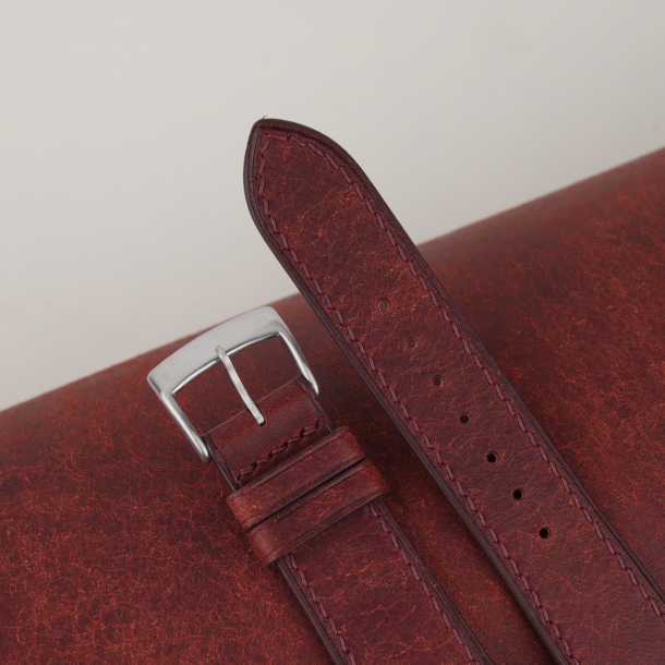 Burgundy Pueblo Badalassi Carlo Leather Watch Strap