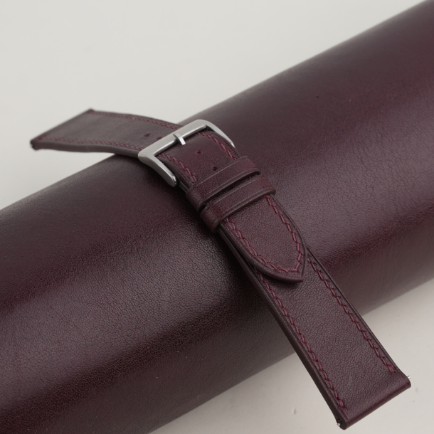 Box Calf Dark Burgundy Leather Watch Strap 3 Box Calf Dark Burgundy Leather Watch Strap