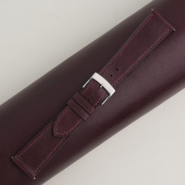 Box Calf Dark Burgundy Leather Watch Strap 4 Box Calf Dark Burgundy Leather Watch Strap