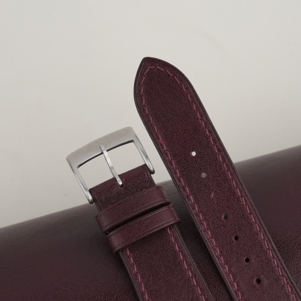 Box Calf Dark Burgundy Leather Watch Strap 2 Box Calf Dark Burgundy Leather Watch Strap