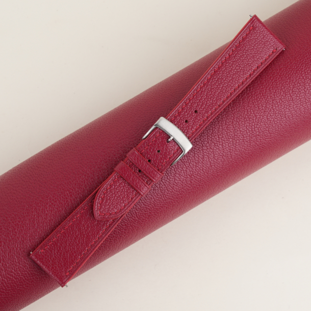 Red Alran Chevre Leather Watch Strap