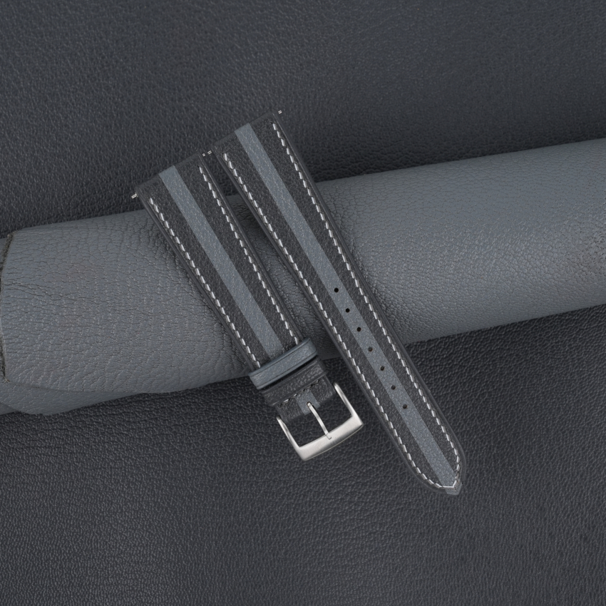 Sully Strap Duocolor Dark Grey Alran Sully Leather Watch Strap | Handdn - Bespoke ...