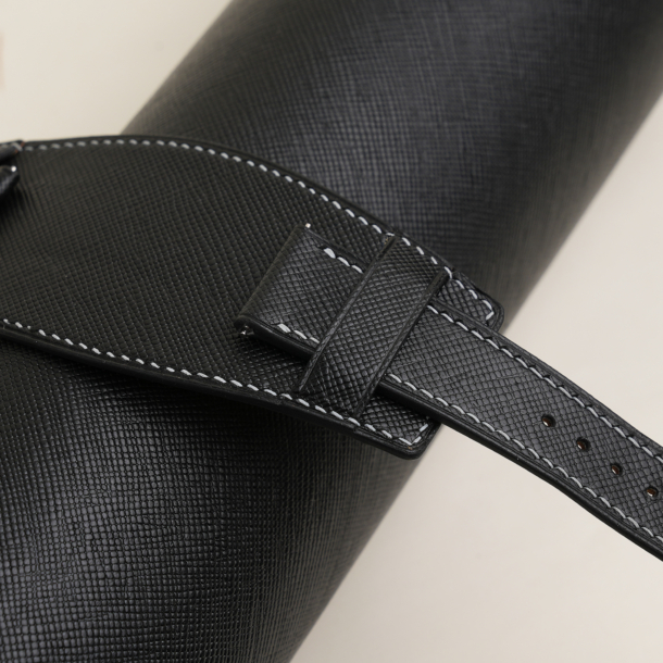 Black Saffiano Leather Bund Strap