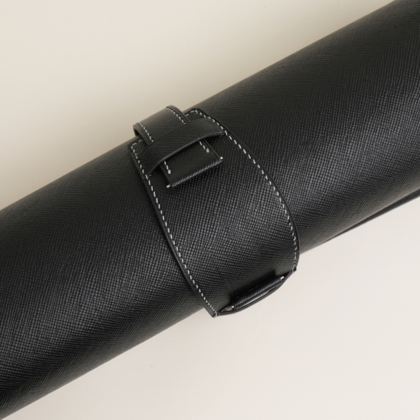Black Saffiano Leather Bund Strap