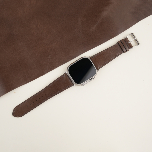 Umber Brown Box Calf Leather Apple Watch Ultra Band