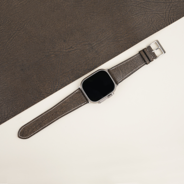 Brown Alran Fat Nat Chevre Leather Apple Watch Ultra Band