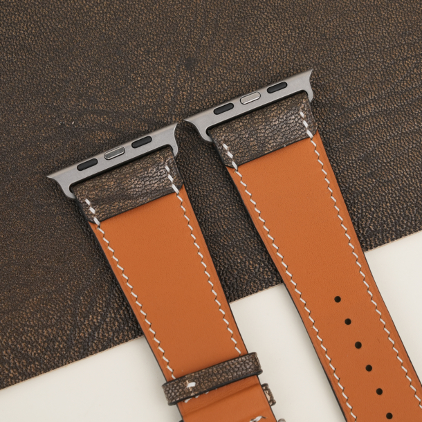 Brown Alran Fat Nat Chevre Leather Apple Watch Ultra Band
