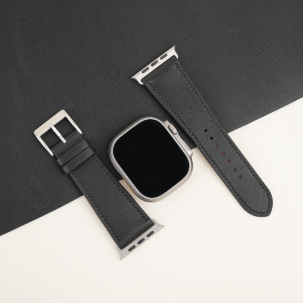Black Box Calf Leather Apple Watch Ultra Band
