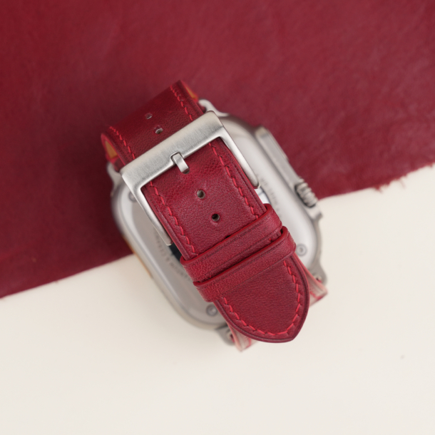 Bordeaux Box Calf Leather Apple Watch Ultra Band 4 Bordeaux Box Calf Leather Apple Watch Ultra Band