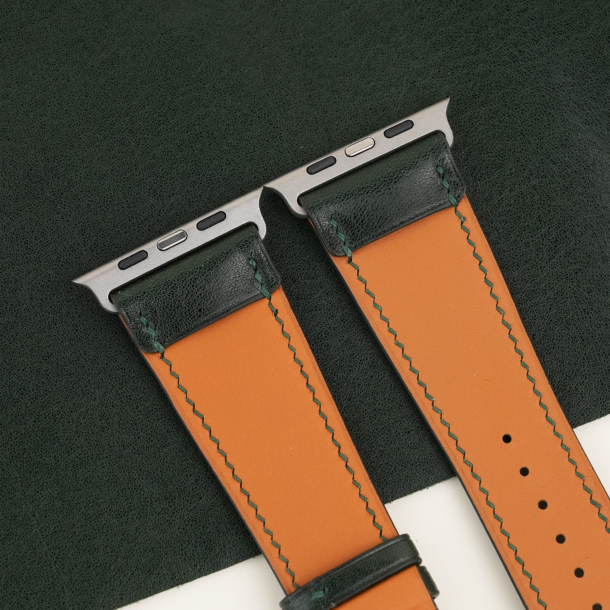 Dark Green Box Calf Leather Apple Watch Ultra Band