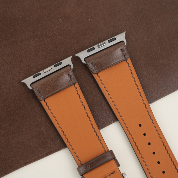 Umber Brown Box Calf Leather Apple Watch Ultra Band