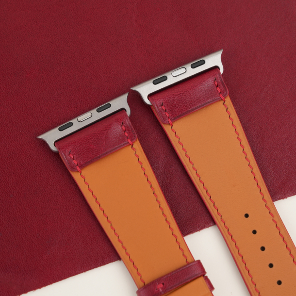 Bordeaux Box Calf Leather Apple Watch Ultra Band 2 Bordeaux Box Calf Leather Apple Watch Ultra Band