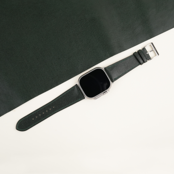 Dark Green Box Calf Leather Apple Watch Ultra Band