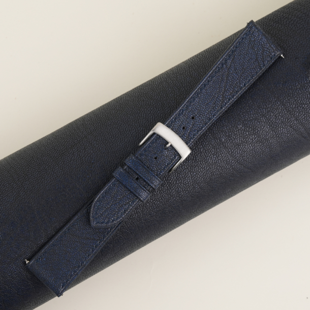 Alran Fat Nat Chevre Goat Navy leather watch strap