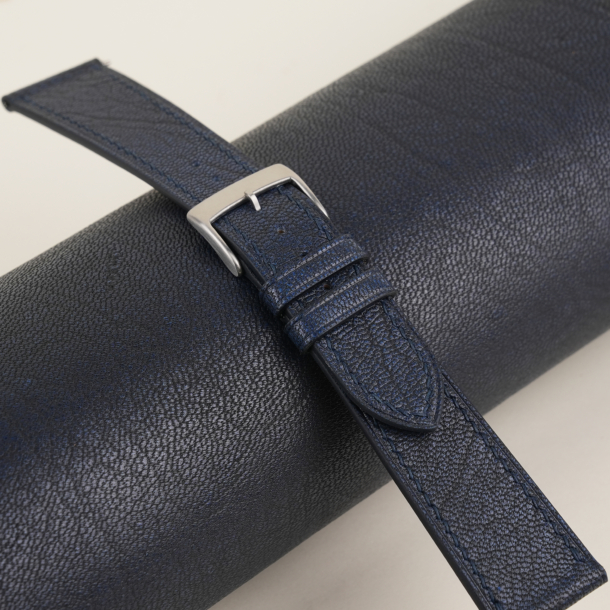 Alran Fat Nat Chevre Goat Navy leather watch strap