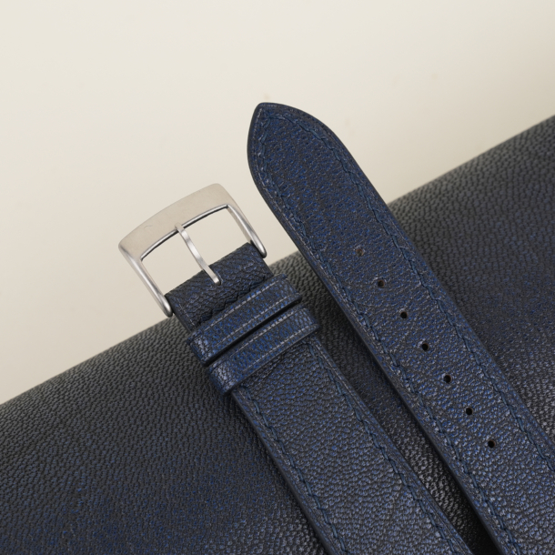 Alran Fat Nat Chevre Goat Navy leather watch strap