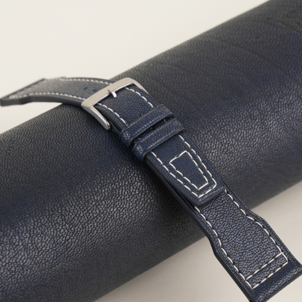 Pilot Navy Alran Fat Nat Chevre Goat Leather Watch Strap
