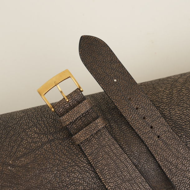 Vintage Brown Alran Fat Nat Cherve Goat Leather Watch Strap