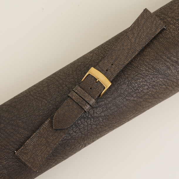 Vintage Brown Alran Fat Nat Cherve Goat Leather Watch Strap
